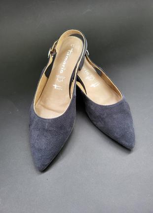 Туфли замшевые на каблуке бренда tamaris