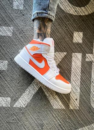 Женские кроссовки nike air jordan 1 retro mid se bright citrus 36-37-40