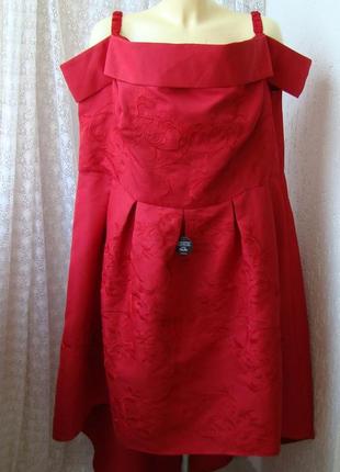 Платье вечернее красное батал chi chi р.62-64 7729