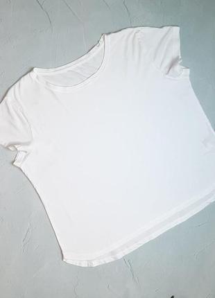 🎁1+1=3 базова біла натуральна футболка h&m, розмір 50 - 52