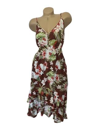 Платье длинное цветочное летнее пляжное4 фото