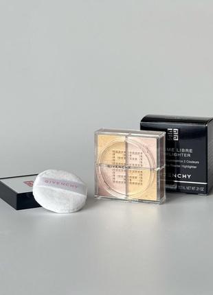 Givenchy prisme libre Underwear powder highlighter 10 organza or шиммер розсипчастий золотистий золотий рожевий хайлайтер спаркл для обличчя живанши