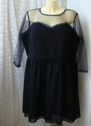 Платье вечернее черное батал little mistress р.58-60 7731