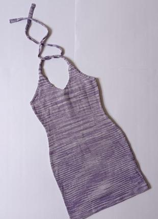 Идеальное трикотажное лиловое платье мини s