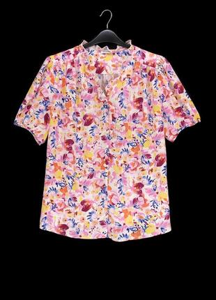 Вискозная блузка "damart" с цветочным принтом, uk18/eur46.