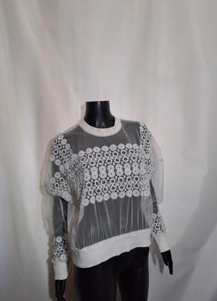Оригинальная блуза свитер кружево