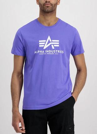 Футболка alpha industries basic t-shirt electric violet big logo