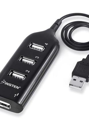 Insten 4-port usb hub black юсб хаб1 фото