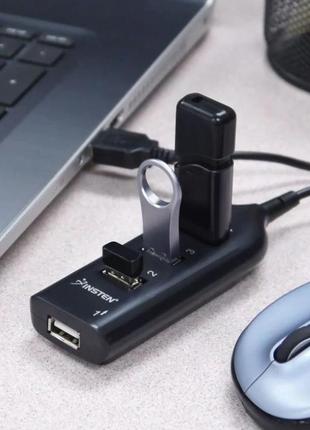 Insten 4-port usb hub black юсб хаб2 фото