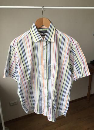 Чоловіча сорочка в кольорову прямі смужку літо