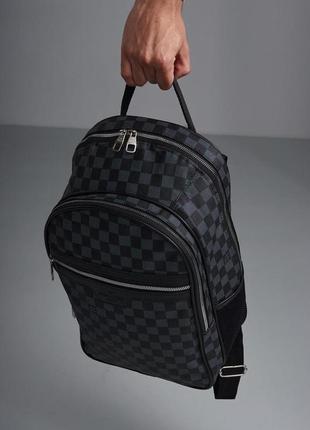 Рюкзак louis vuitton чорна з сірим клітка `gr`6 фото