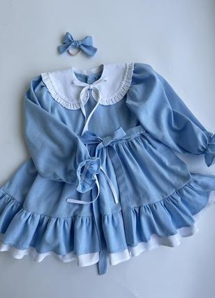 Льняное детское платье