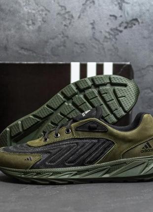 Чоловічі кросівки літні сітка adidass originals ozelia green хакі зелені