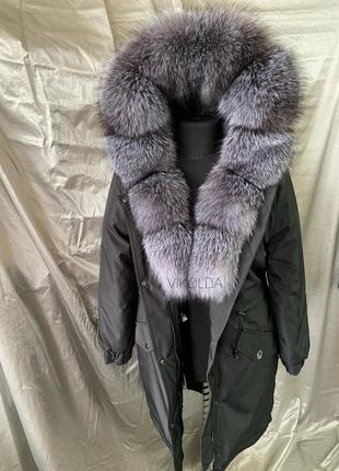 Жіноча парка куртка з натуральним хутром блюфрост з 42 по 58 р