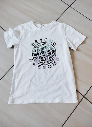 Хлопковая белоснежная футболка h&amp;m