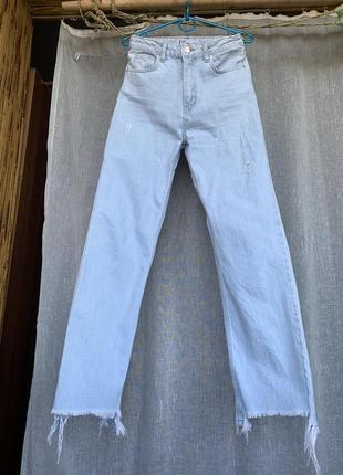 Прямые джинсы голубые 34 faf