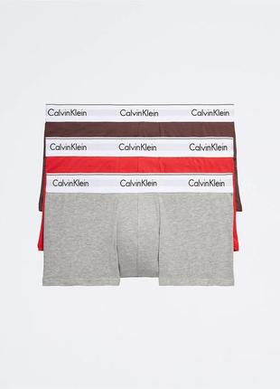 Оригинальные короткие боксеры calvin klein modern cotton stretch 3-pack trunk