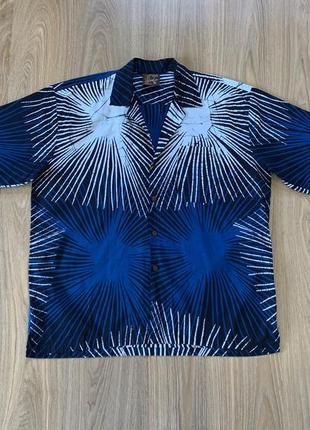 Мужская винтажная хлопковая рубашка гавайка с принтом caribelle batik