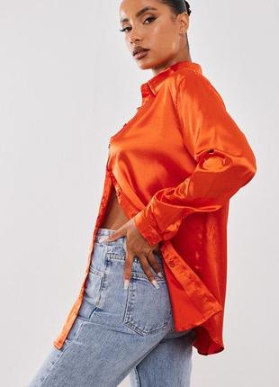 Яскрава помаранчева сорочка блуза plt