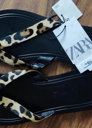 В'єтнамки zara, леопардові, шкіра