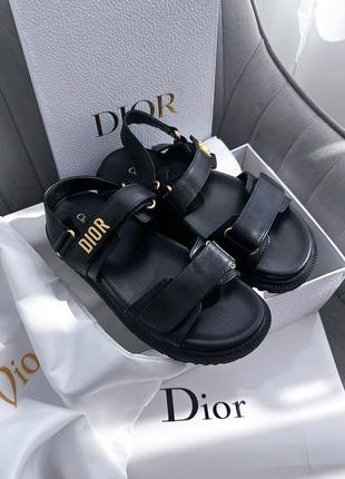 Крутые женские босоножки сандали в стиле christian dior sandals black premium чёрные
