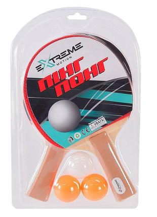 Теннис настольный арт. tt24169 (50шт)  2 ракетки,3 мячика, слюда,толщина 6 мм