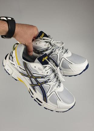 Мужские кроссовки asics gel kahana 8 white blue yellow большие размеры 47-50