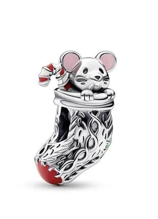 Pandora шарм christmas mouse in a sock оригінал