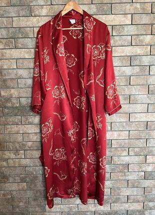 Длинный красный шовочный халат для дома inspiration