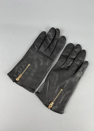 Жіночі шкіряні перчатки на блискавці рукавички