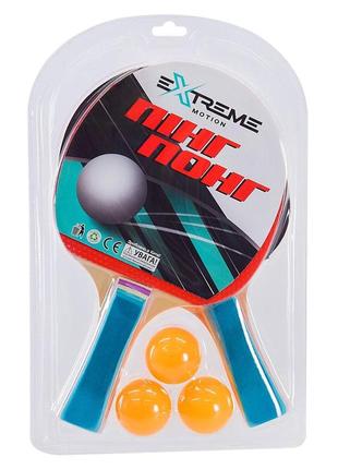Теніс настільний арт. tt2432 (50 шт.) 2 ракетки, 3 м'ячики, слюда, товщина 5 мм