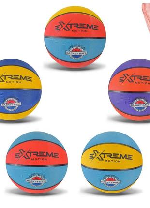 М'яч баскетбольний bb2313 (50 шт.) no7 гума, 500 грамів, mix 5 кольорів