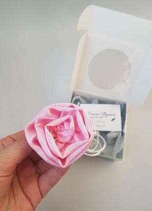 Чокер роза нежно розовая из атласа - 5,5-6 см