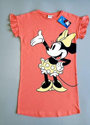 Летнее платье футболка с яркой минной.