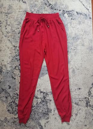 Брендові легкі червоні штани брюки бойфренди з високою талією chicoree, 12 розмір.