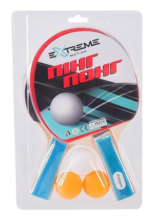 Теніс настільний арт. tt24172 (50 шт.) 2 ракетки, 3 м'ячики, у слюді, товщині 1 см