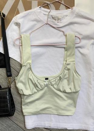 Фисташковый топ h&m