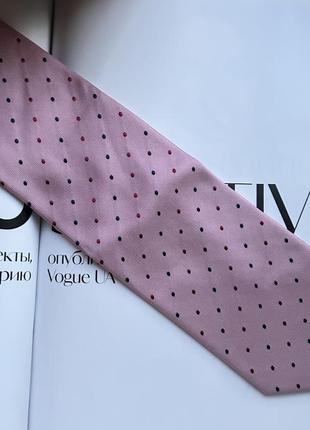 Рожева краватка у горошок шовк