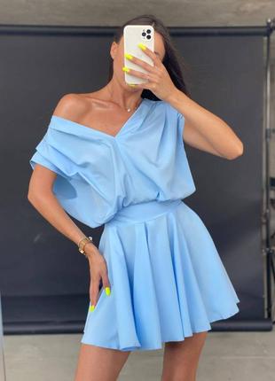 Комбінезон плаття міні з відкритою спинкою вільний блакитний фіолетовий чорний рожевий літній трендовий стильний