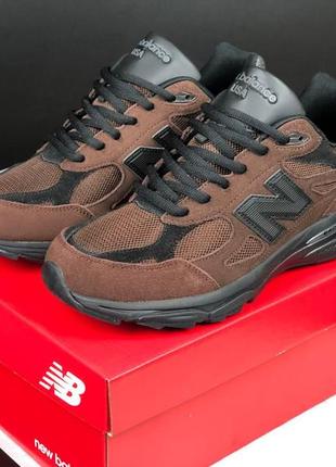 Чоловічі кросівки new balance 990 brown нью беланс коричневого кольору