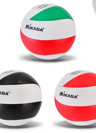Мяч волейбольный арт. vb190204 (60шт) pvc 3 цвета, сетка, метал.иголка в компл.