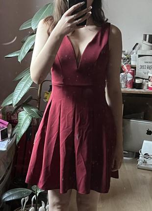 Платье красное короткое