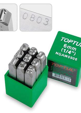 Клейма цифровые ударные toptul 9ед. 6мм ngaw0906