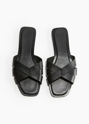 Шкіряні шльопанці h&m premium selection 122505200112250520012 фото
