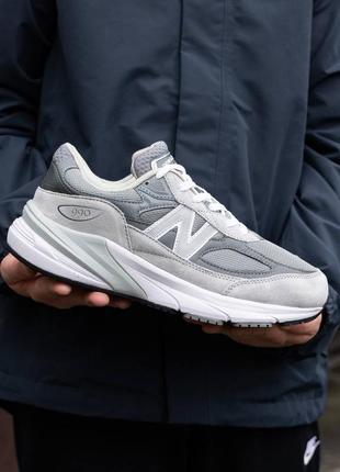 Жіночі кросівки нью беланс 990в6 сірі / new balance 990v6 grey white