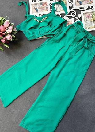 Літній костюм ( штани брюки палаццо + топ )