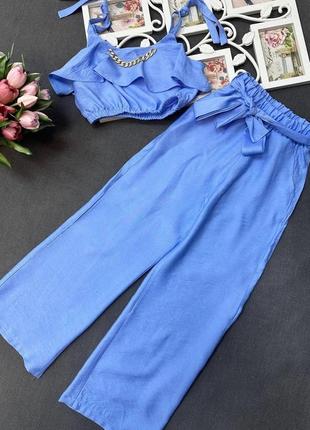 Літній костюм ( штани брюки палаццо + топ )