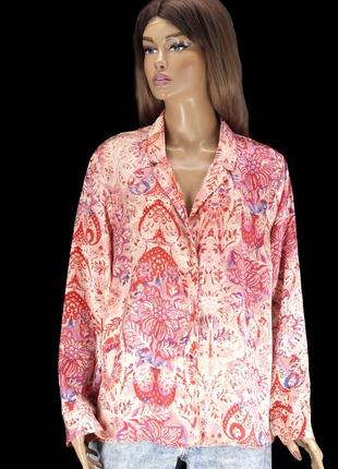 Брендовая атласная пижамная блузка "primark". размер uk14-16/eur42-44.