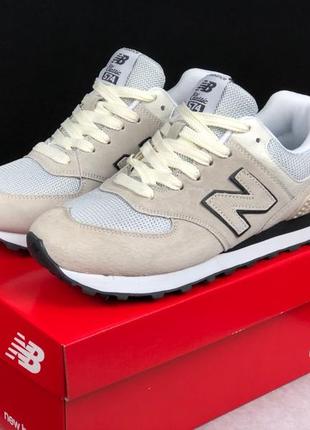 Женские кроссовки new balance 574 repelente 1950 беланс бежевого цвета