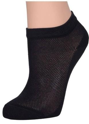 Шкарпетки жіночі 12 пар літні укорочені сітка житомир тм красота розмір 36-40 чорні